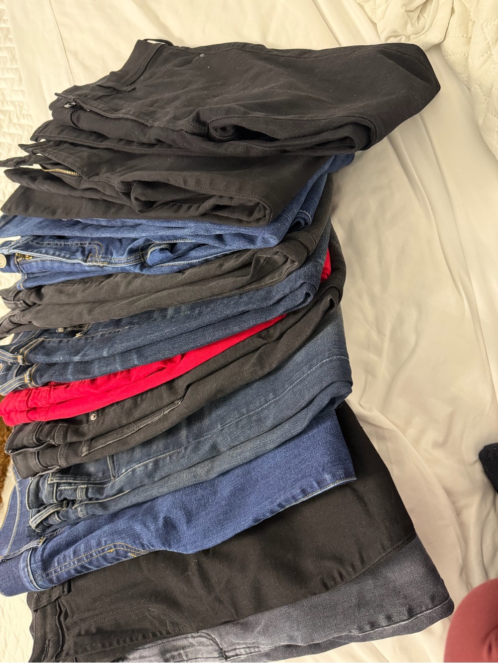 J Brand Skinny Jeans Stack in Black, Blue and Red